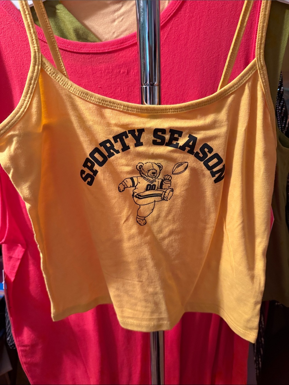 wild fable Yellow 'Sporty Season' Teddy Graphic Cropped Cami